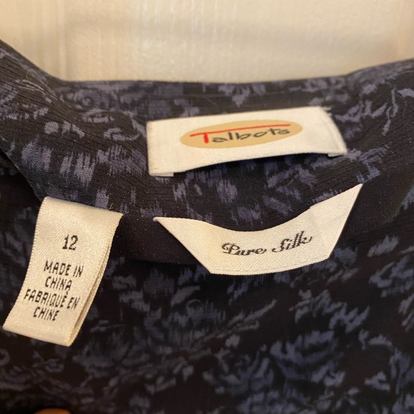 Talbots silk wrap skirt, lively indigo pattern 12 - Picture 2 of 6